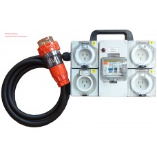 Industrial Power board -  240V 10 Amp with 4 x 10 Amp RCBO protected outlets