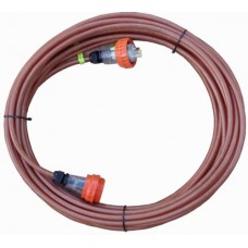 10 Amp 10m 3 Pin Braided Screen Single Phase Industrial Extension Lead. Cable CSA:1.5mm², with Test & Tag Option