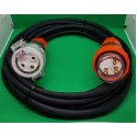 3 Pins, 32 Amp  240V, Single Phase Industrial Extension Leads