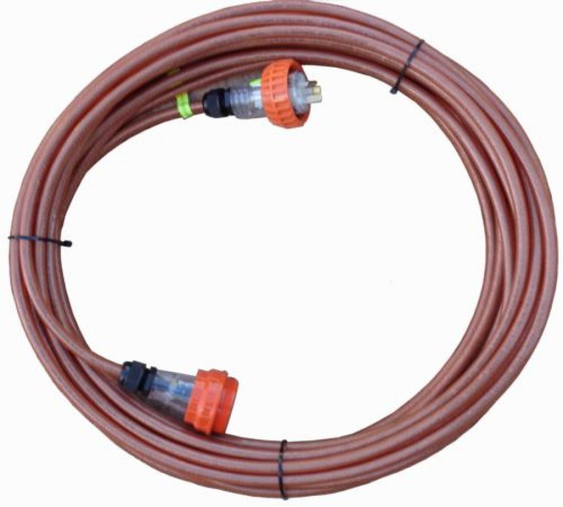 10 Amp 10m 3 Pin Braided Screen Single Phase Industrial Extension Lead